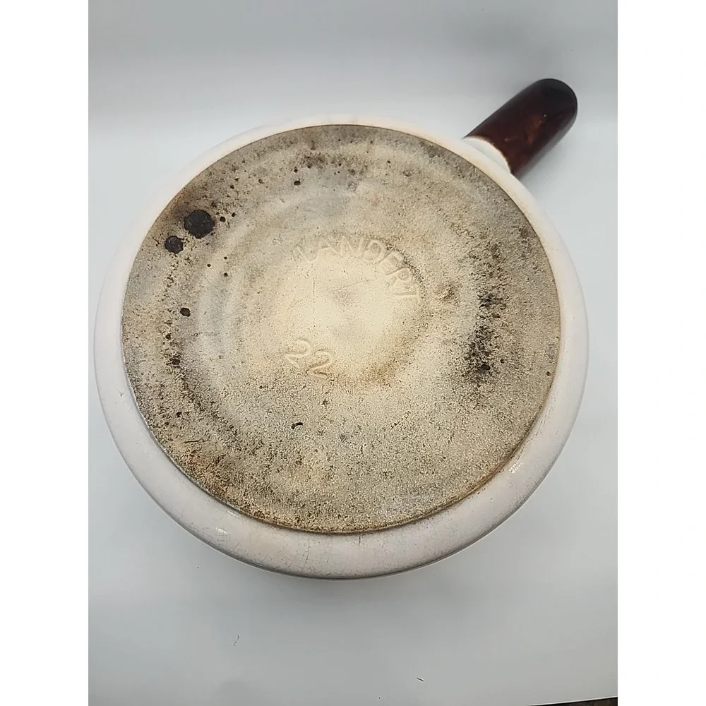 Landert 22 Fondue Pot Swiss Pottery Stoneware MCM 8.5